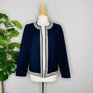 Talbots Navy and White Blazer